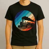 Train Railroad Vintage Retro Locomotive Old Model T-Shirt