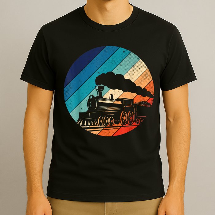Train Railroad Vintage Retro Locomotive Old Model T-Shirt