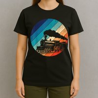 Train Railroad Vintage Retro Locomotive Old Model T-Shirt