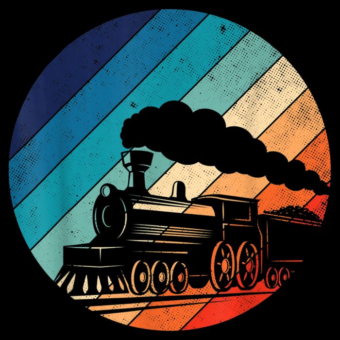 Train Railroad Vintage Retro Locomotive Old Model T-Shirt