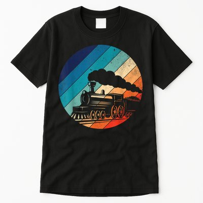 Train Railroad Vintage Retro Locomotive Old Model Tall T-Shirt