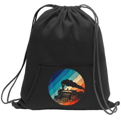 Train Railroad Vintage Retro Locomotive Old Model Sweatshirt Cinch Pack Bag