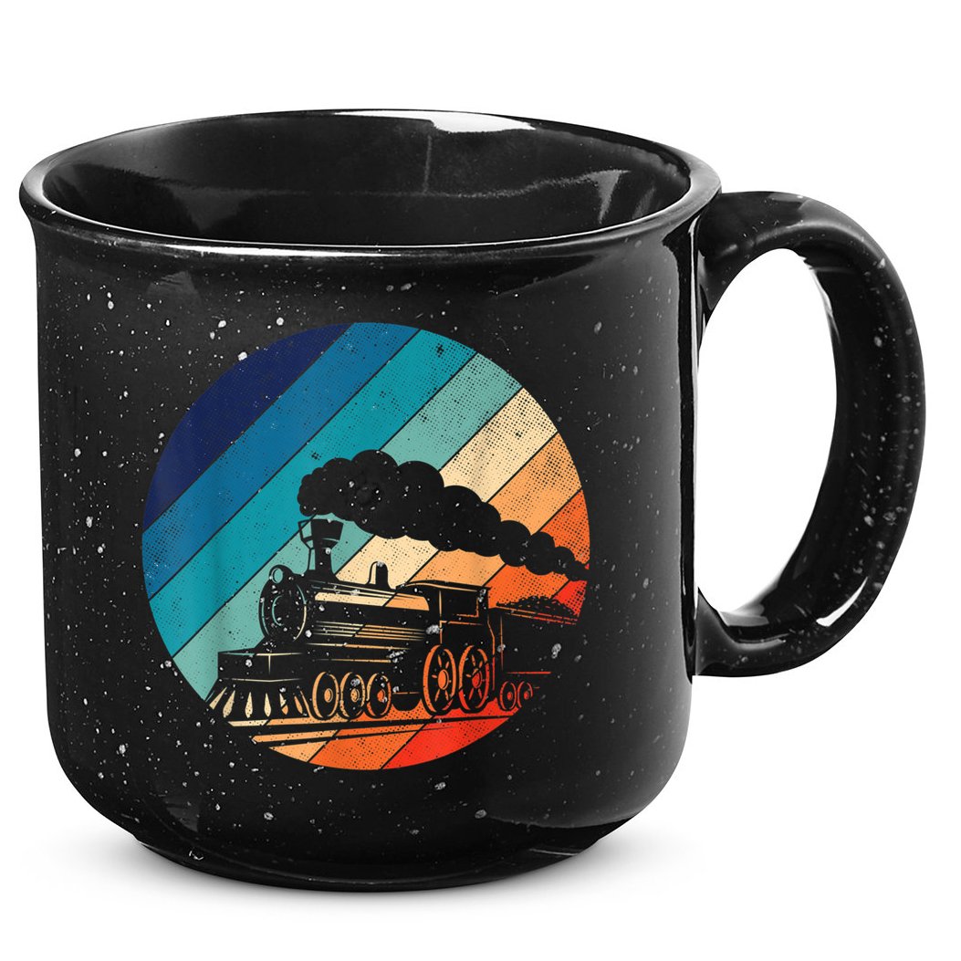 Train Railroad Vintage Retro Locomotive Old Model 15oz Campfire Ceramic Mug