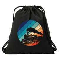 Train Railroad Vintage Retro Locomotive Old Model Drawstring Bag