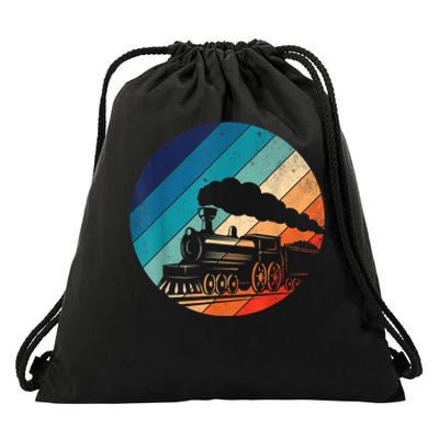 Train Railroad Vintage Retro Locomotive Old Model Drawstring Bag