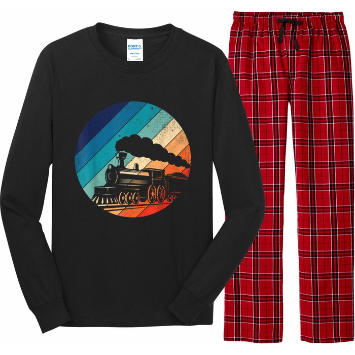 Train Railroad Vintage Retro Locomotive Old Model Long Sleeve Pajama Set