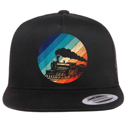 Train Railroad Vintage Retro Locomotive Old Model Flatbill Hat