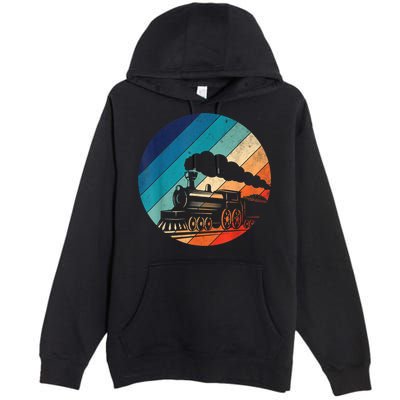 Train Railroad Vintage Retro Locomotive Old Model Premium Pullover Hoodie