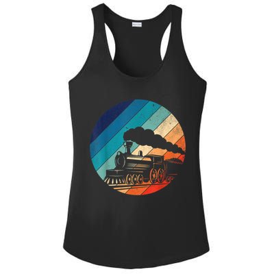 Train Railroad Vintage Retro Locomotive Old Model Ladies PosiCharge Competitor Racerback Tank