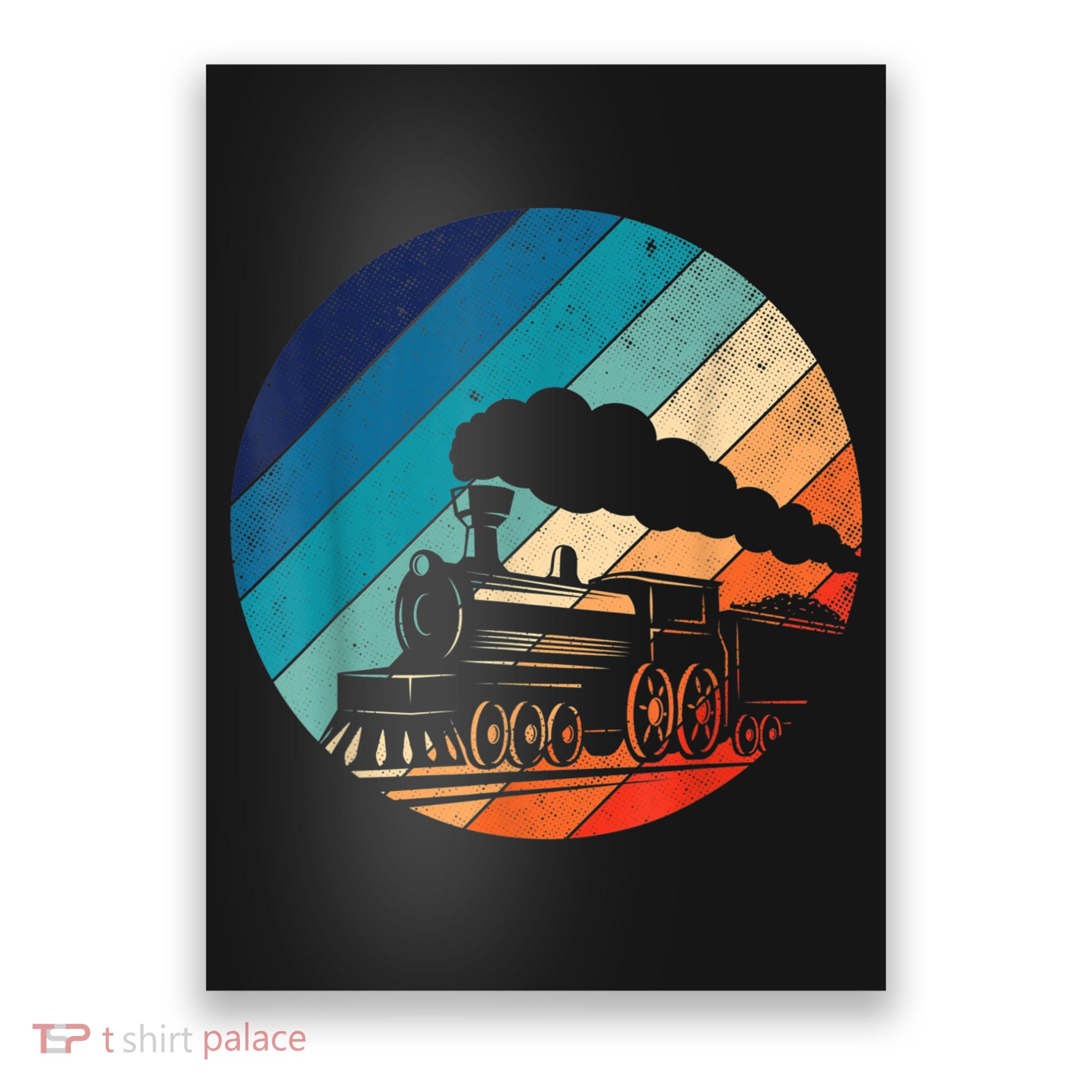 Train Railroad Vintage Retro Locomotive Old Model Poster