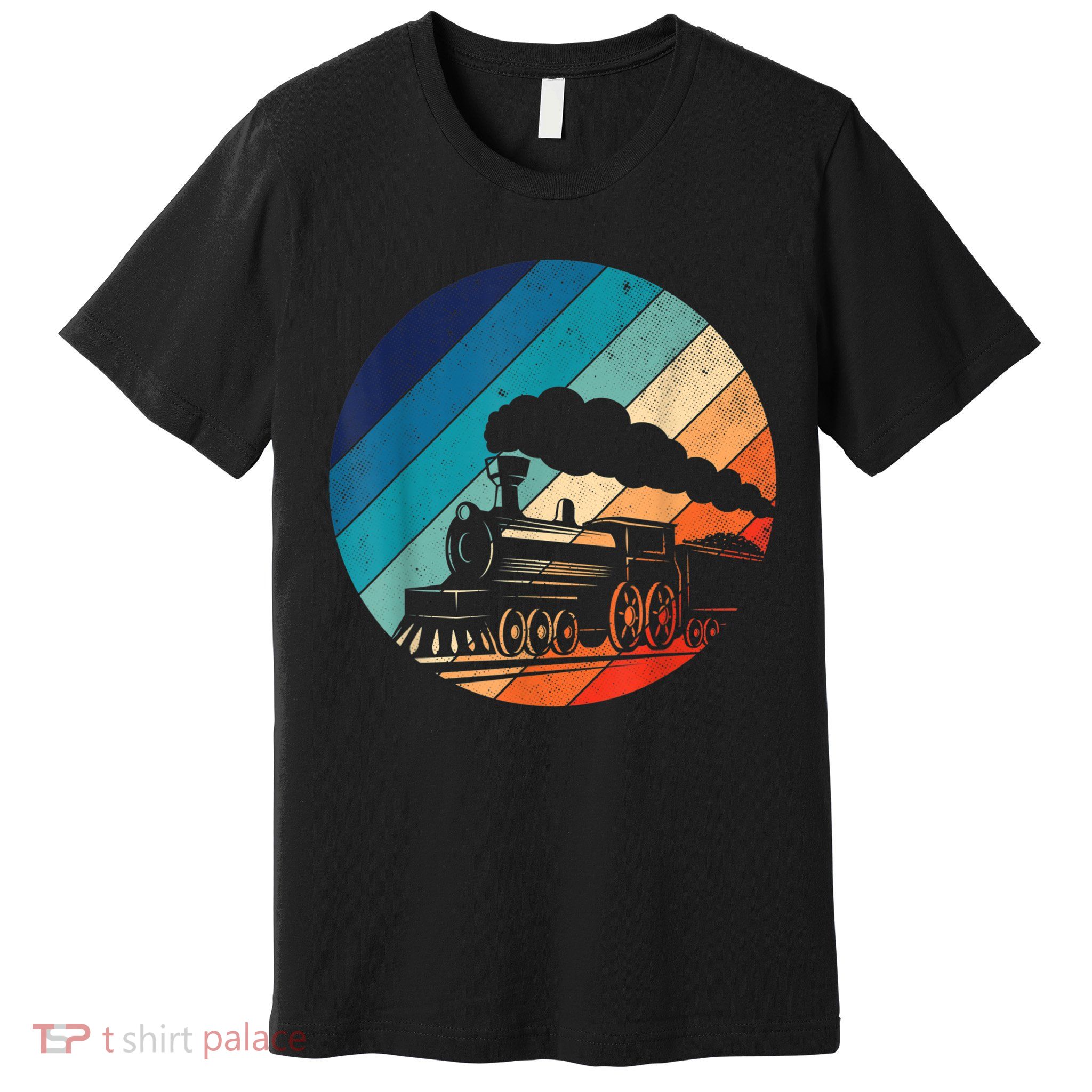 Train Railroad Vintage Retro Locomotive Old Model Premium T-Shirt
