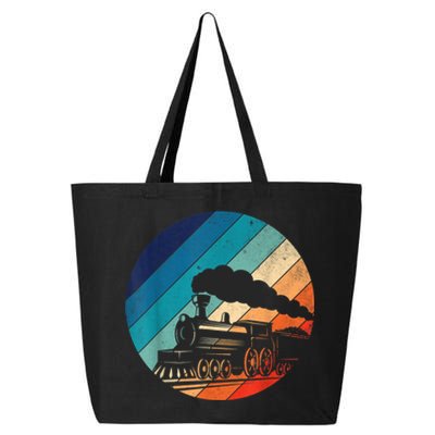 Train Railroad Vintage Retro Locomotive Old Model 25L Jumbo Tote