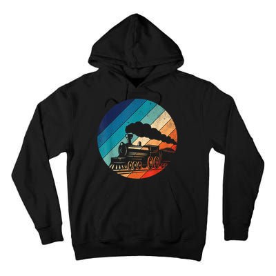 Train Railroad Vintage Retro Locomotive Old Model Tall Hoodie