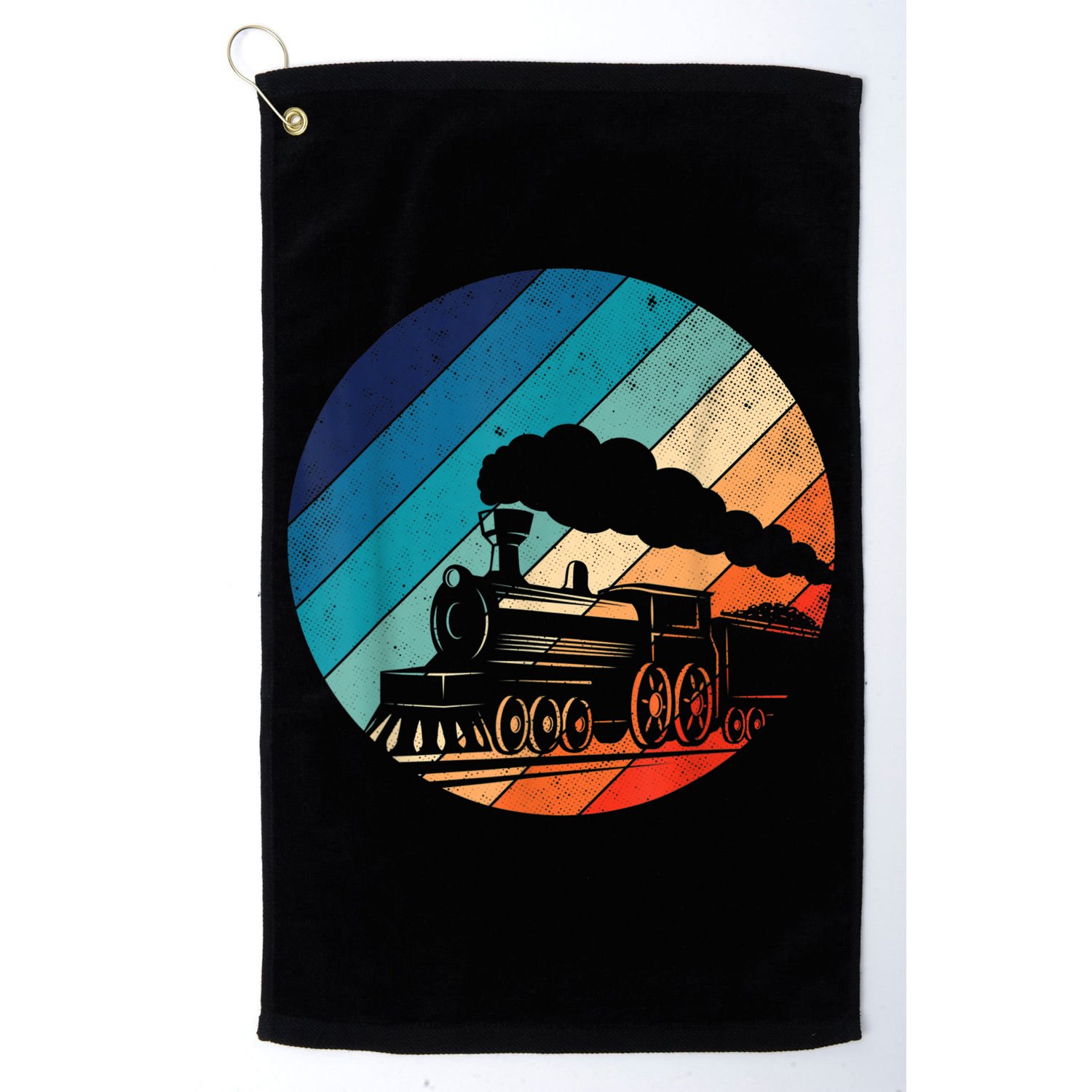 Train Railroad Vintage Retro Locomotive Old Model Golf Towel