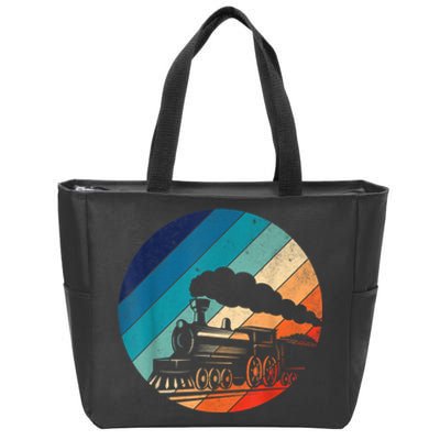 Train Railroad Vintage Retro Locomotive Old Model Zip Tote Bag