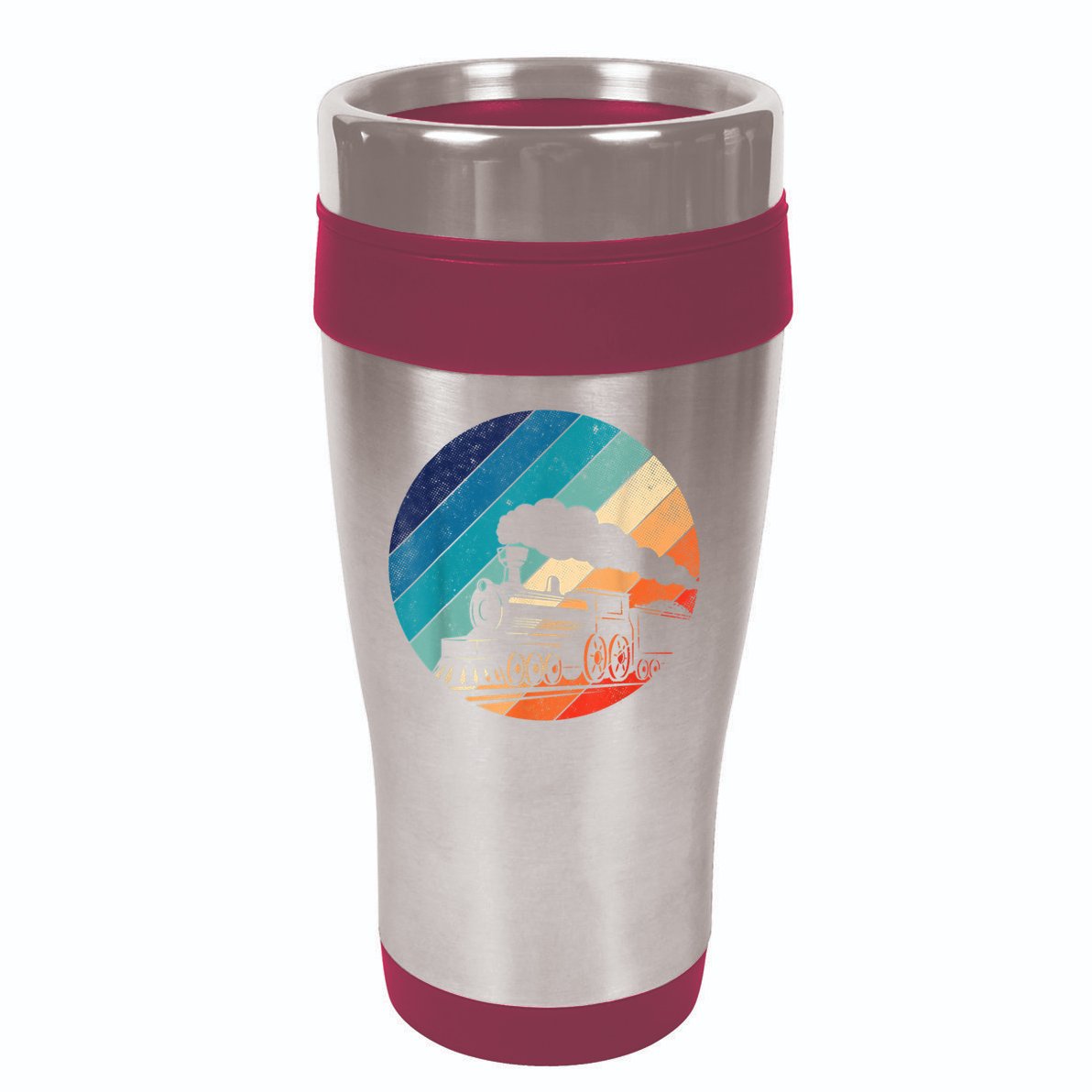 Train Railroad Vintage Retro Locomotive Old Model 16oz Travel Tumbler