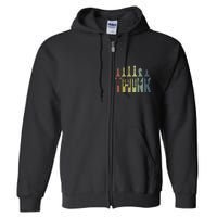 Think Retro Vintage Chess Pieces Player Gifts Chess Coach Full Zip Hoodie