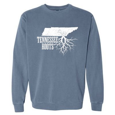 Tennessee Roots Vintage Usa Patriotic Pride State Map Garment-Dyed Sweatshirt