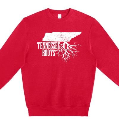 Tennessee Roots Vintage Usa Patriotic Pride State Map Premium Crewneck Sweatshirt