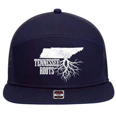Tennessee Roots Vintage Usa Patriotic Pride State Map 7 Panel Mesh Trucker Snapback Hat