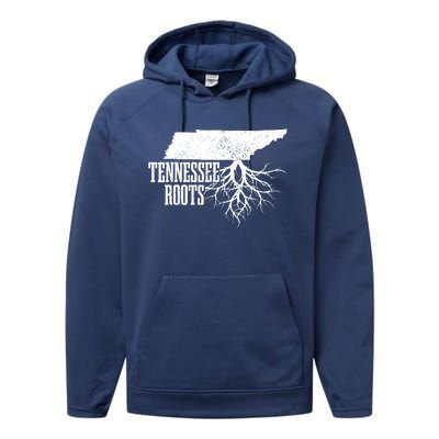 Tennessee Roots Vintage Usa Patriotic Pride State Map Performance Fleece Hoodie