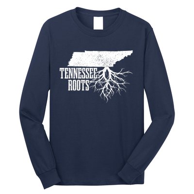 Tennessee Roots Vintage Usa Patriotic Pride State Map Long Sleeve Shirt