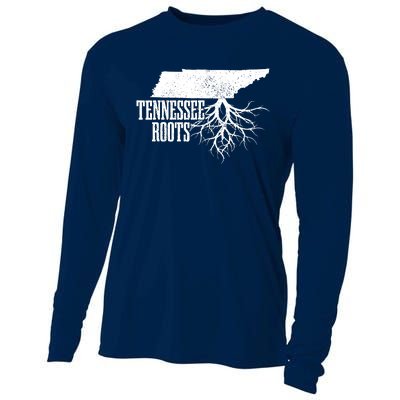 Tennessee Roots Vintage Usa Patriotic Pride State Map Cooling Performance Long Sleeve Crew