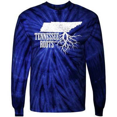 Tennessee Roots Vintage Usa Patriotic Pride State Map Tie-Dye Long Sleeve Shirt