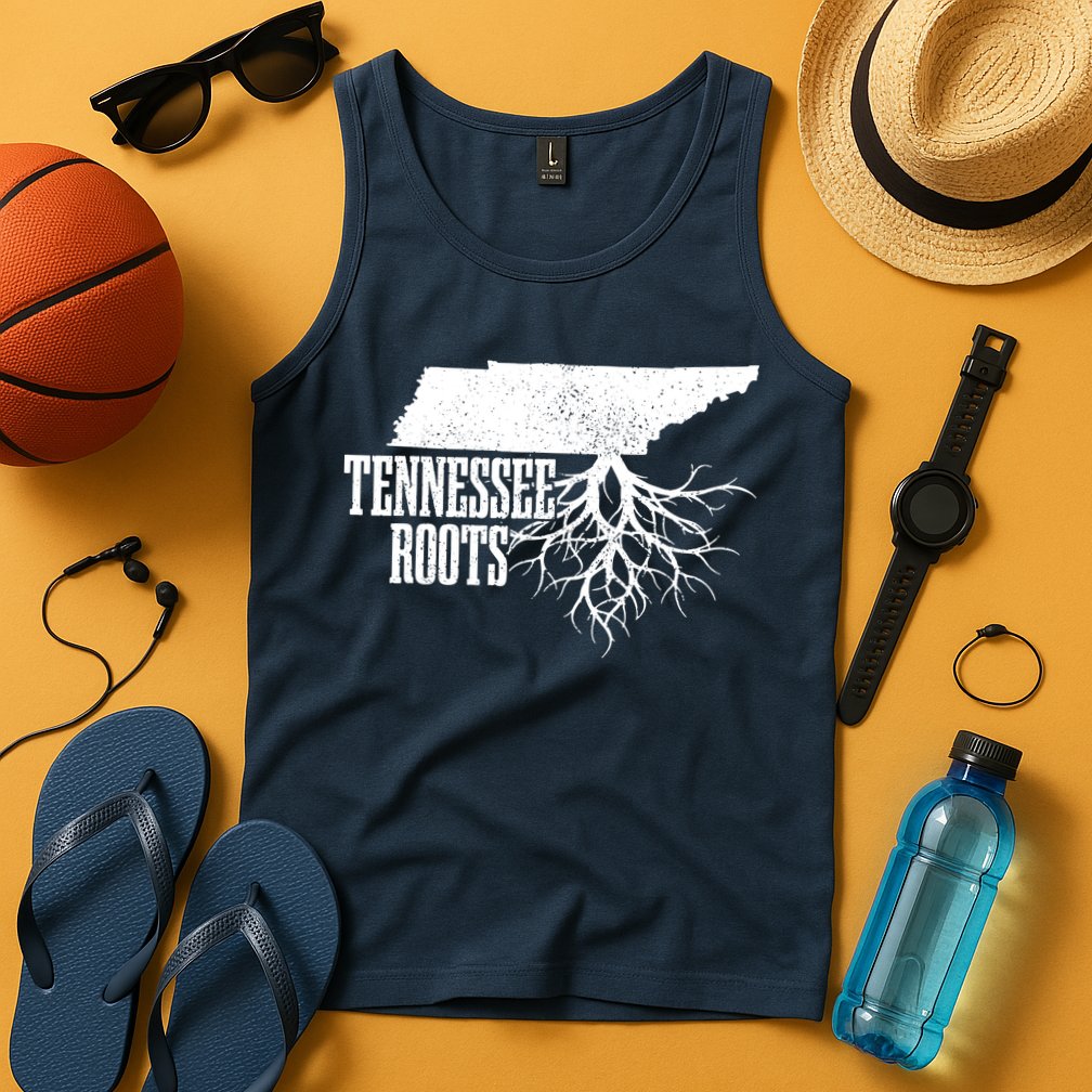 Tennessee Roots Vintage Usa Patriotic Pride State Map Tank Top