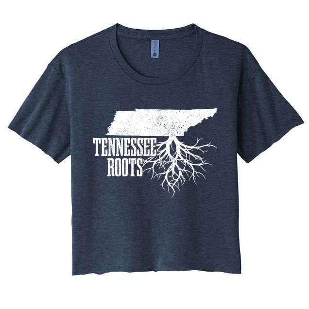 Tennessee Roots Vintage Usa Patriotic Pride State Map Crop Top