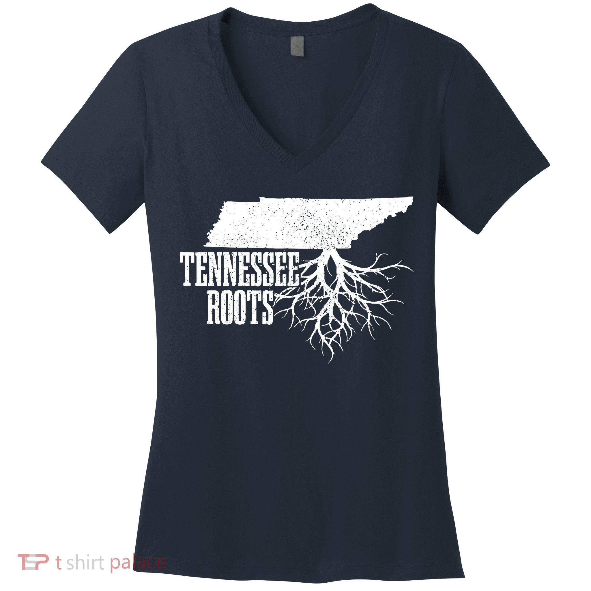 Tennessee Roots Vintage Usa Patriotic Pride State Map Women's V-Neck T-Shirt
