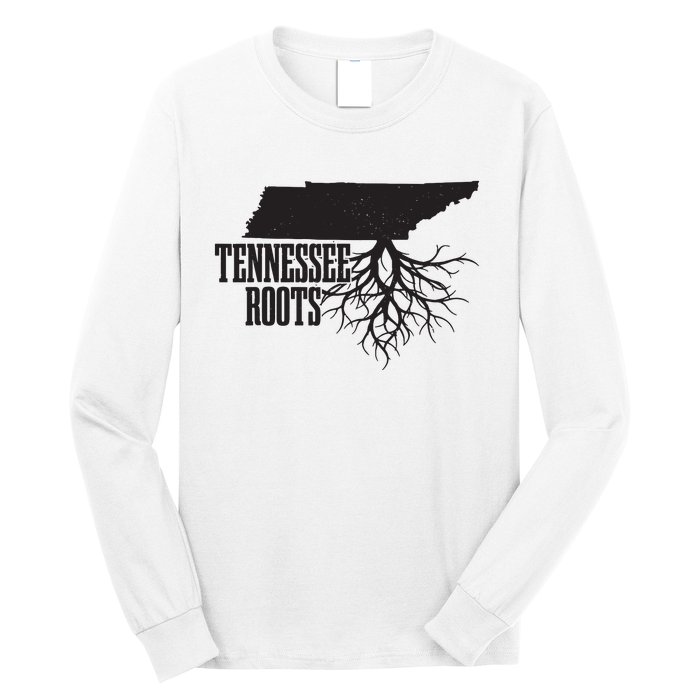 Tennessee Roots Vintage Usa Patriotic Pride State Map Long Sleeve Shirt