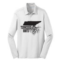 Tennessee Roots Vintage Usa Patriotic Pride State Map Silk Touch Performance Long Sleeve Polo