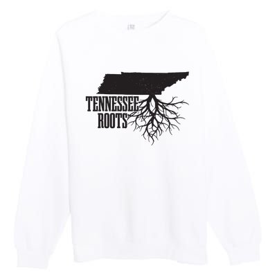 Tennessee Roots Vintage Usa Patriotic Pride State Map Premium Crewneck Sweatshirt