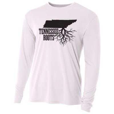 Tennessee Roots Vintage Usa Patriotic Pride State Map Cooling Performance Long Sleeve Crew