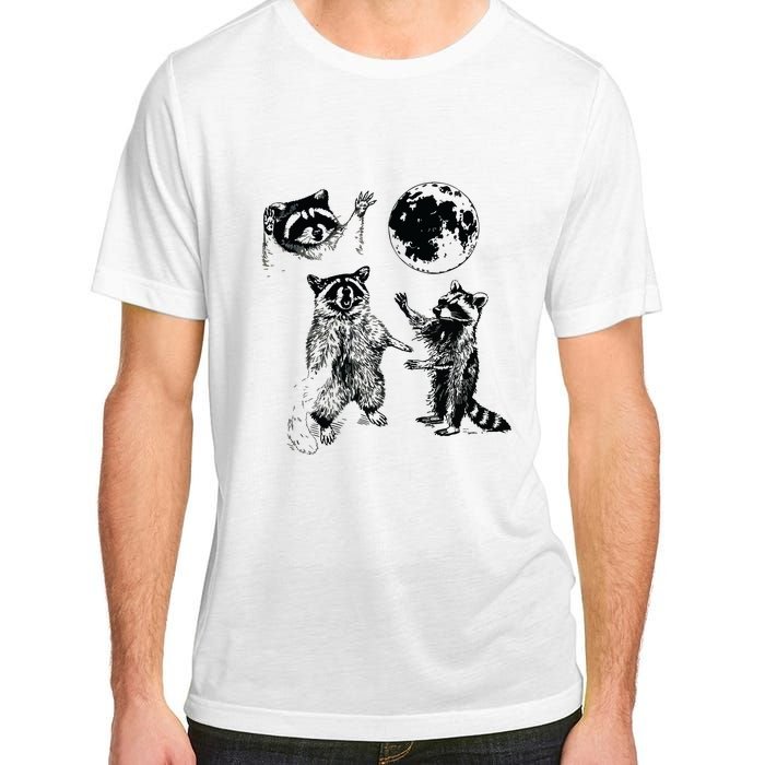 Three Raccoons Vintage Graphic Retro Raccoon Moon Adult ChromaSoft Performance T-Shirt