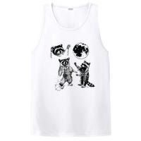 Three Raccoons Vintage Graphic Retro Raccoon Moon PosiCharge Competitor Tank