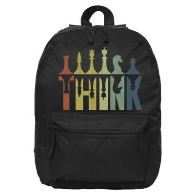 Think Retro Vintage Chess Pieces Player Gifts Chess Coach 16 in Basic Backpack