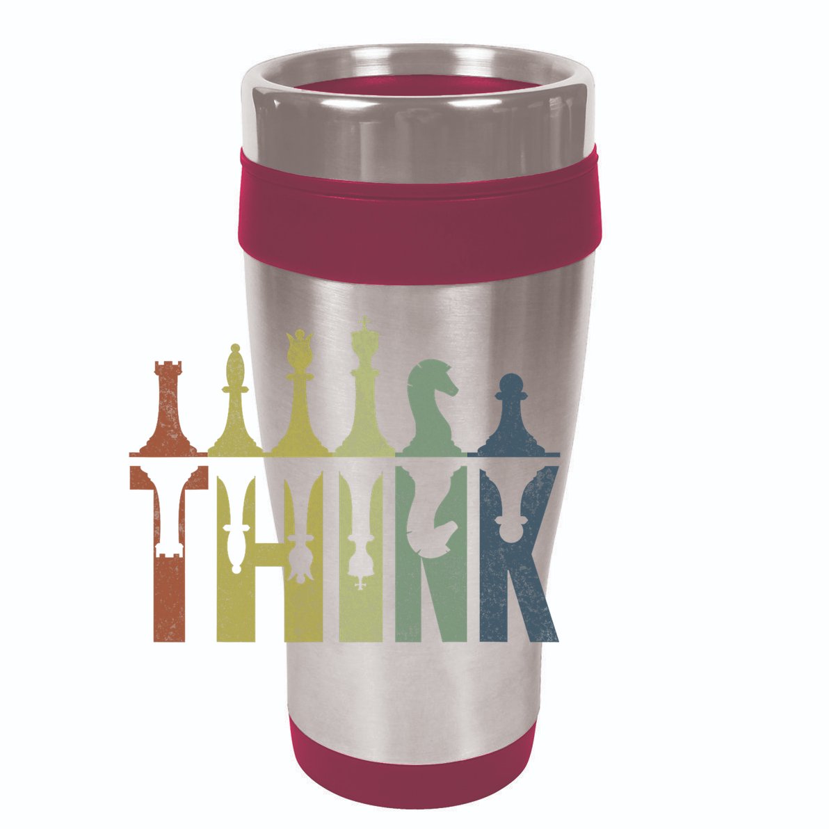 Think Retro Vintage Chess Pieces Player Gifts Chess Coach 12oz Stainless Steel Coffee Mug