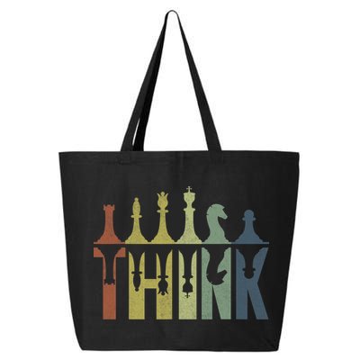 Think Retro Vintage Chess Pieces Player Gifts Chess Coach 25L Jumbo Tote