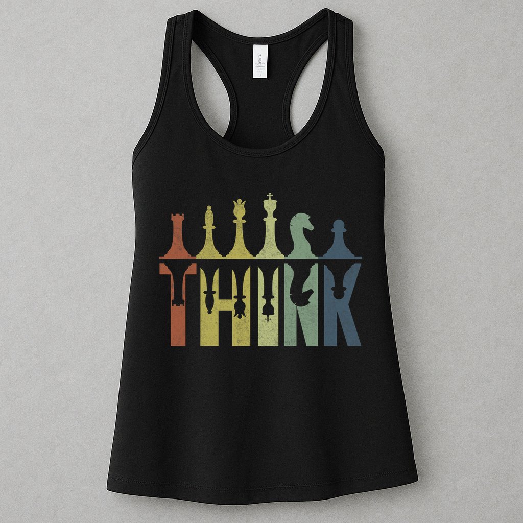 Think Retro Vintage Chess Pieces Player Gifts Chess Coach Womens Tank Top