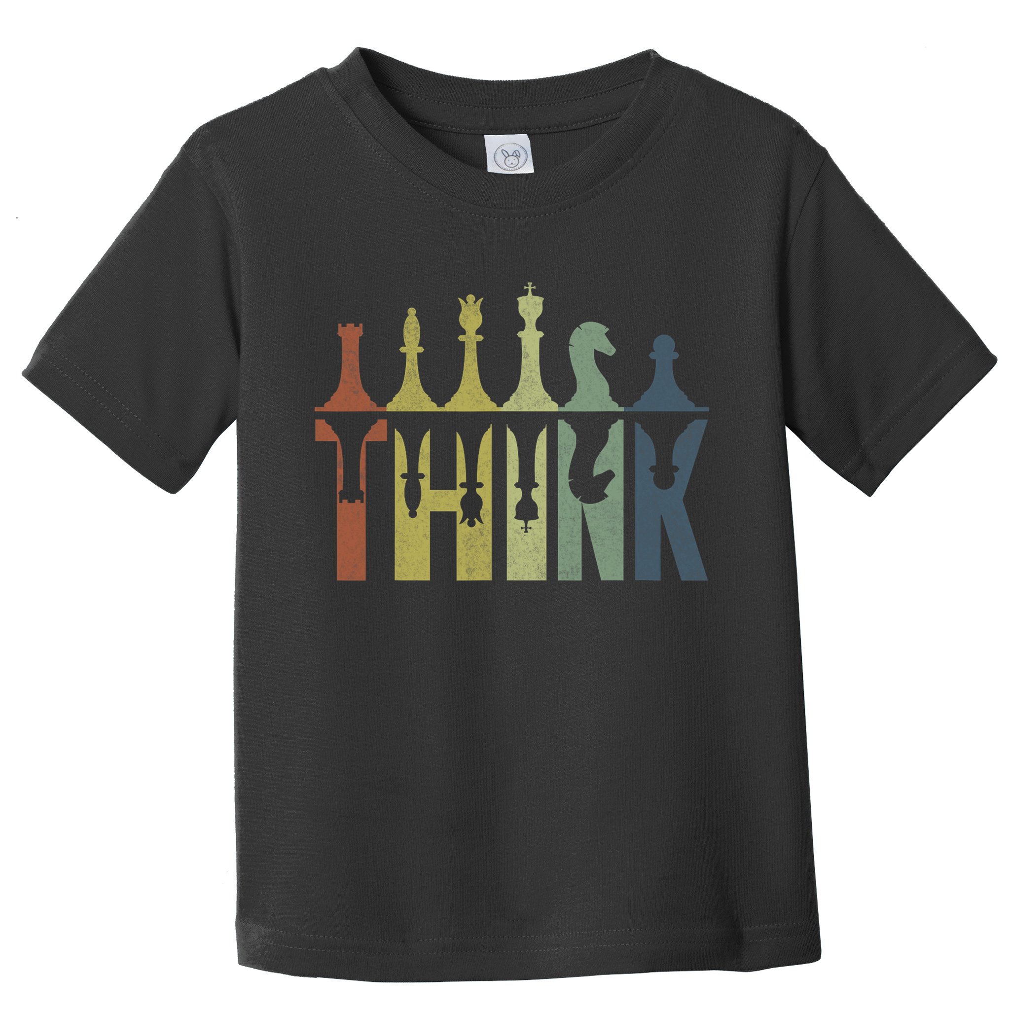 Think Retro Vintage Chess Pieces Player Gifts Chess Coach Toddler T-Shirt