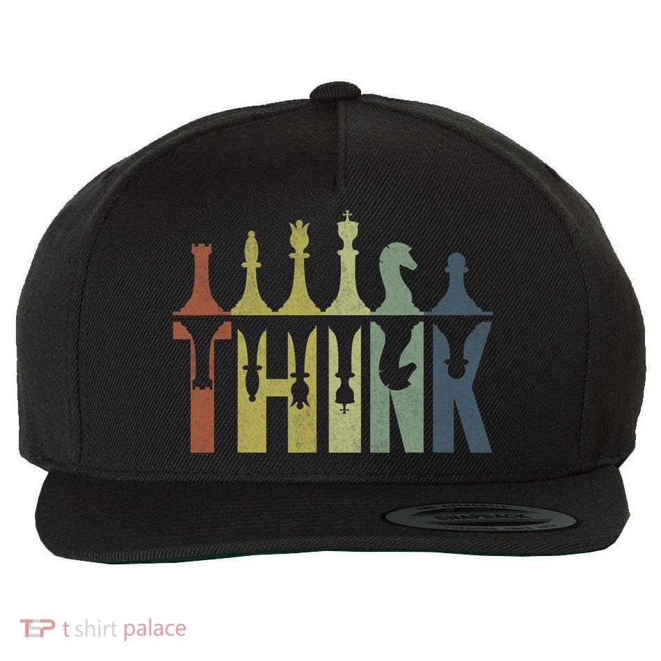 Think Retro Vintage Chess Pieces Player Gifts Chess Coach Wool Snapback Cap