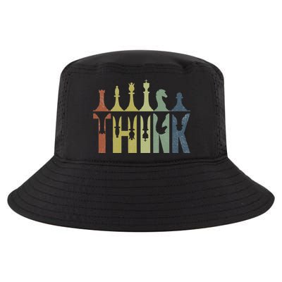 Think Retro Vintage Chess Pieces Player Gifts Chess Coach Cool Comfort Performance Bucket Hat