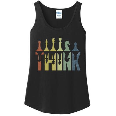 Think Retro Vintage Chess Pieces Player Gifts Chess Coach Ladies Essential Tank