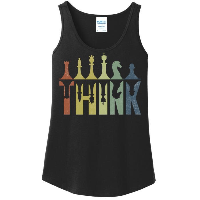 Think Retro Vintage Chess Pieces Player Gifts Chess Coach Ladies Essential Tank