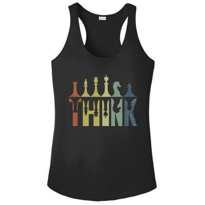 Think Retro Vintage Chess Pieces Player Gifts Chess Coach Ladies PosiCharge Competitor Racerback Tank