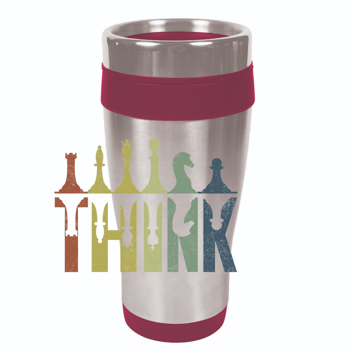 Think Retro Vintage Chess Pieces Player Gifts Chess Coach 12oz Stainless Steel Coffee Mug