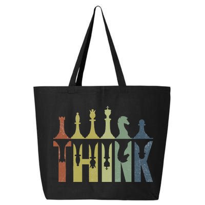 Think Retro Vintage Chess Pieces Player Gifts Chess Coach 25L Jumbo Tote