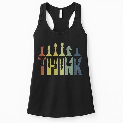 Think Retro Vintage Chess Pieces Player Gifts Chess Coach Womens Tank Top